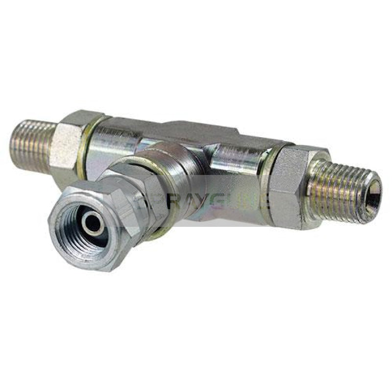 Airless Hose T Piece 2 X 1/4 Npt(M) 1 Nps(F) Swivel Nut