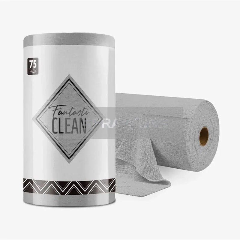Cartec Fantasticlean Grey Microfibre Cloth Roll 75 Pcs - 3 Roll and Mount Kit