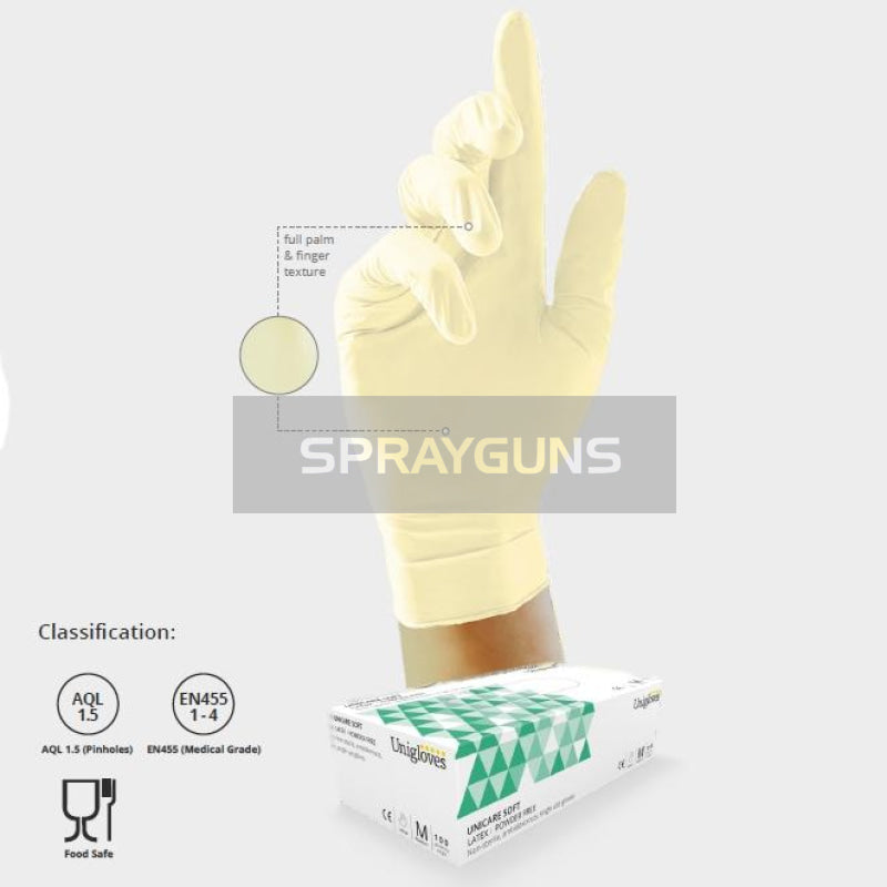 Unigloves Gs0014 Latex Gloves Powder Free Large - Box 100