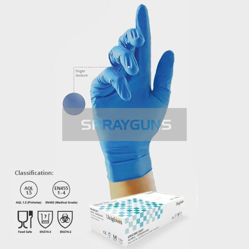 Unigloves Gs0034 Nitrile Gloves Powder Free Large - Box 100