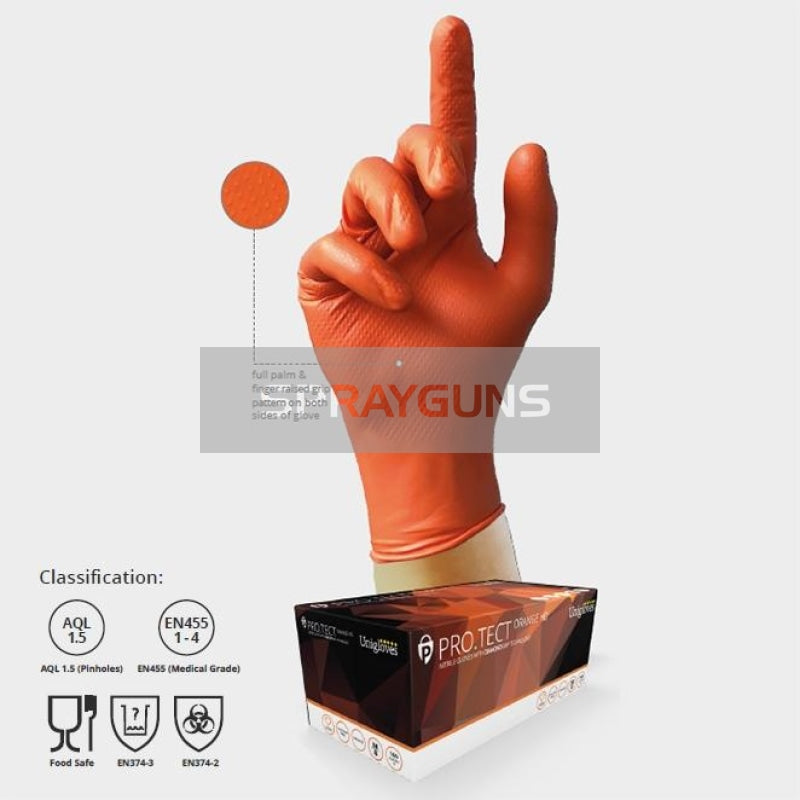 Unigloves Protect Hd Ga0054 Nitrile Gloves Powder Free Large - Box 100
